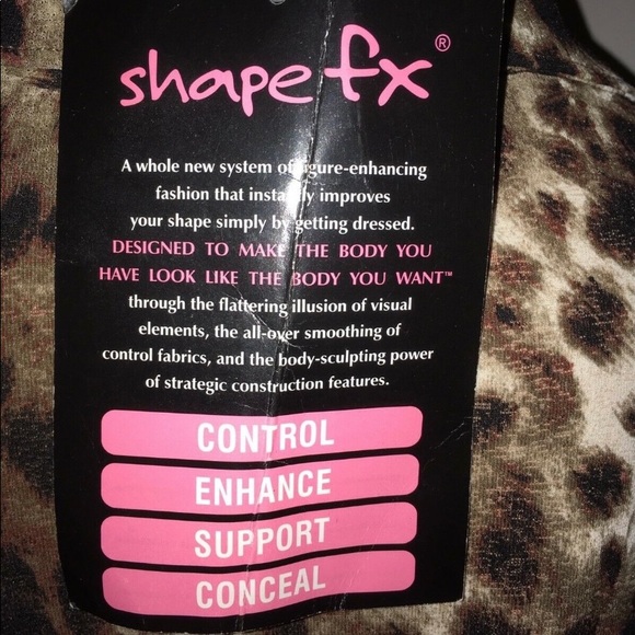 Shape FX Bodysuit Leopard 3/4 Sleeve Size 8 NWT - Picture 12 of 12